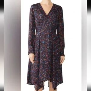 Parker Black Floral Chiffon Dress